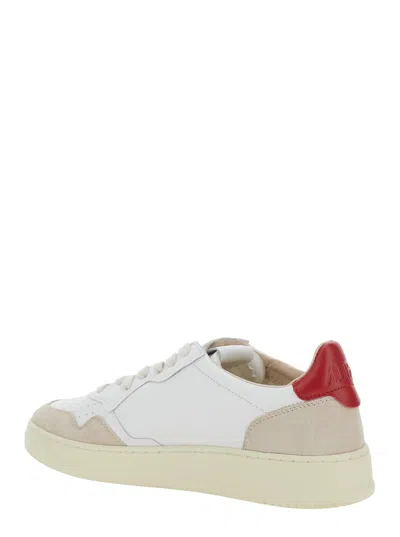 Autry Low-top Leather Sneakers With Contrasting Heel Tab In White