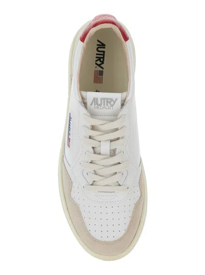 Autry Low-top Leather Sneakers With Contrasting Heel Tab In White