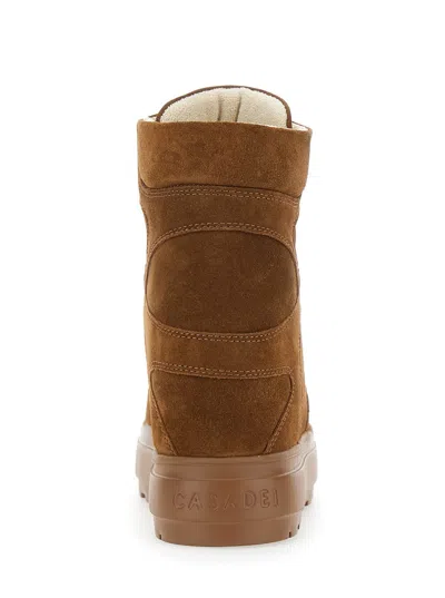 Casadei 80mm Lace-up Wedge-heel Sneakers In Brown