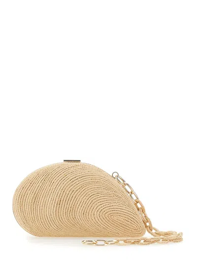 Simkhai Raffia Bridget Oyster Shell Clutch Bag In Neutral