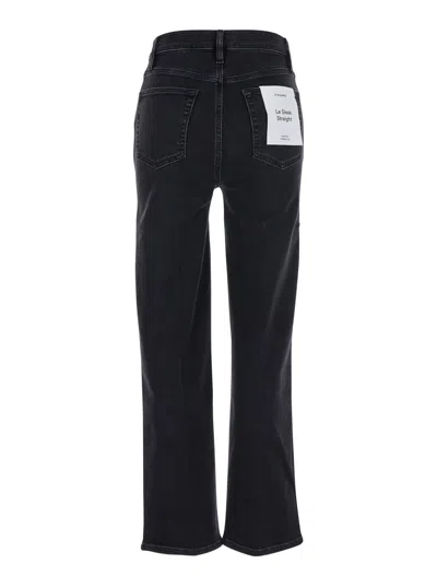 Frame Le Sleek High-rise Straight Jeans In Black