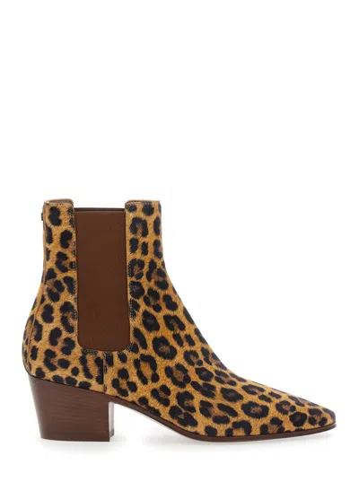 Casadei 50mm Leopard-print Block-heel Ankle Boots In Multi