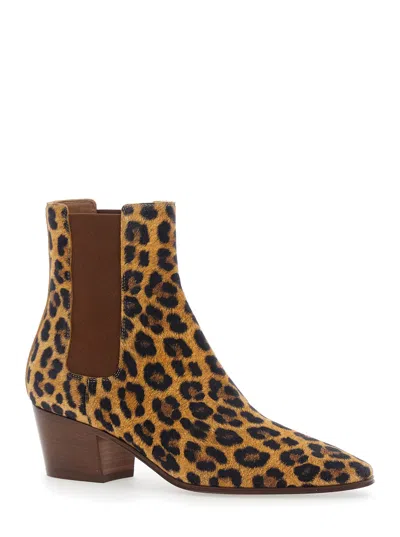 Casadei 50mm Leopard-print Block-heel Ankle Boots In Multi