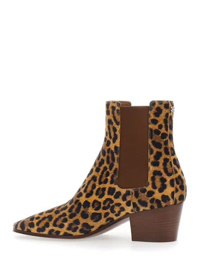 Casadei 50mm Leopard-print Block-heel Ankle Boots In Multi
