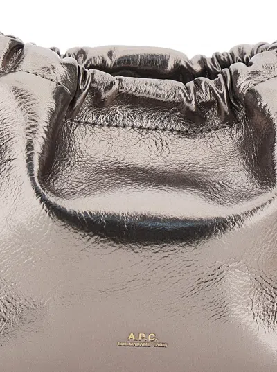 Apc A.p.c. Shoulder Bag With Metallic Drawstring In Gold