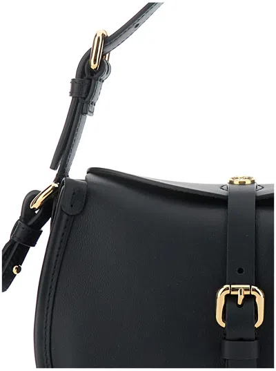 Etro Small Pony Leather Shoulder Bag In Black