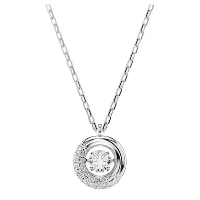 Swarovski Dextera Round Pendant Necklace In Gray