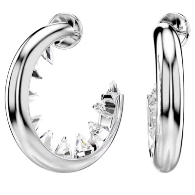 Swarovski Sublima Rhodium Plated Hoop Earrings