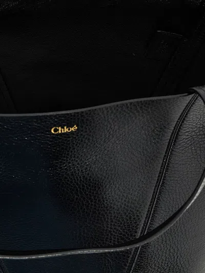Chloé Chloè Spin Medium Leather Bag In Black