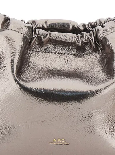 Apc A.p.c. Shoulder Bag With Metallic Drawstring In Gold