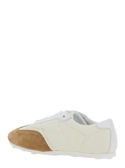 Marni Softy Soccer Suede-detail Leather Sneakers In White