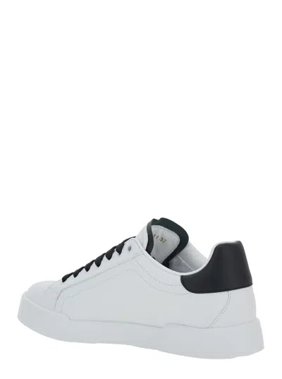 Dolce & Gabbana Calfskin Portofino Light Strobel Sneakers In White