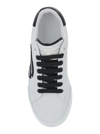 Dolce & Gabbana Calfskin Portofino Light Strobel Sneakers In White