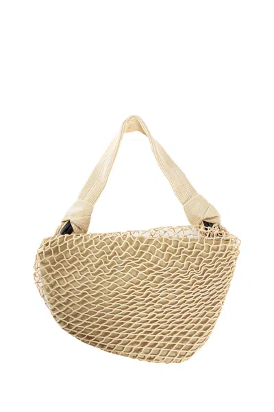 Lemaire Fortune Croissant Filt Bag In Sand