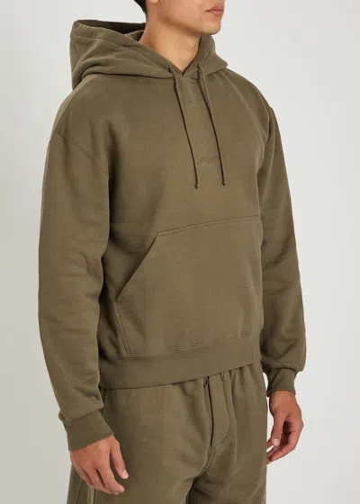 Saint Laurent Hooded Sweatshirt With Logo In Green