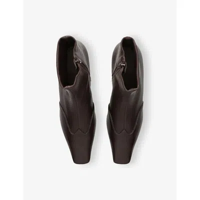 Khaite Cowboy Boots With Square Toe And Low Heel In Brown