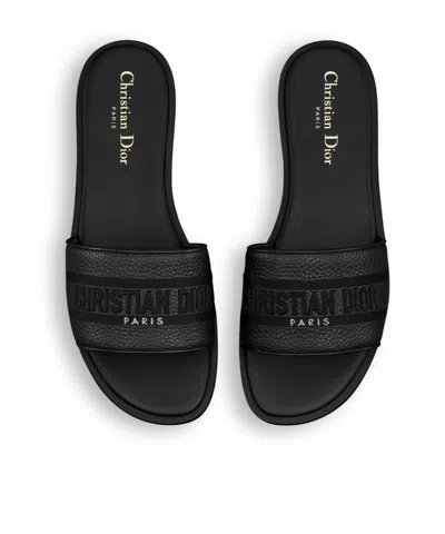 Dior Dway Leather Sandal In Black