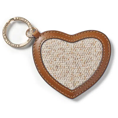 Aspinal Of London Como Heart Key Ring In Brown