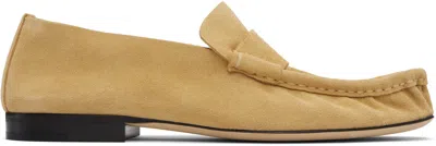 The Row Calf Suede Slip-on Loafers In Yellow