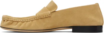 The Row Calf Suede Slip-on Loafers In Yellow
