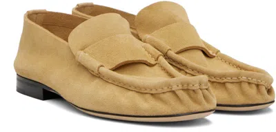 The Row Calf Suede Slip-on Loafers In Yellow