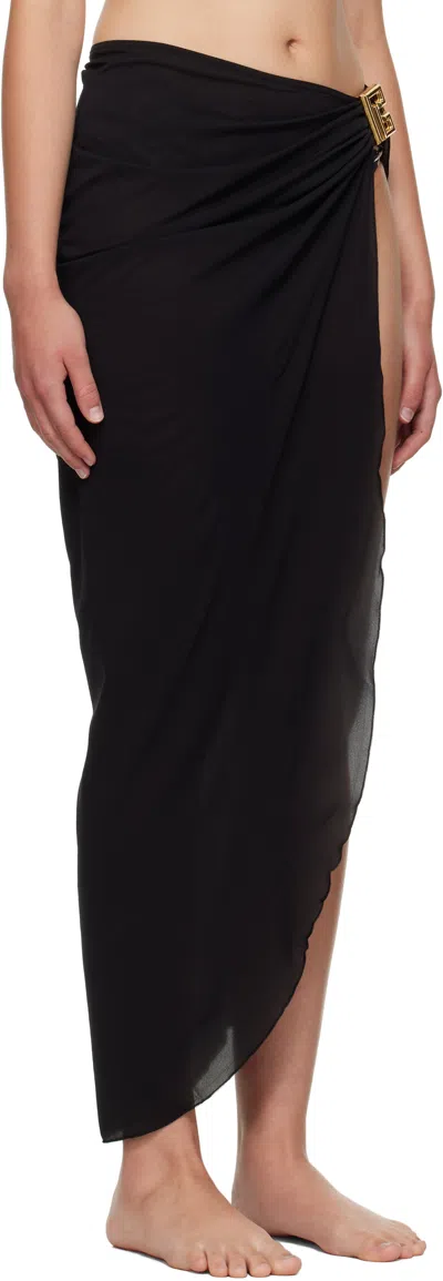 Balmain Black Long Cover-up Skirt