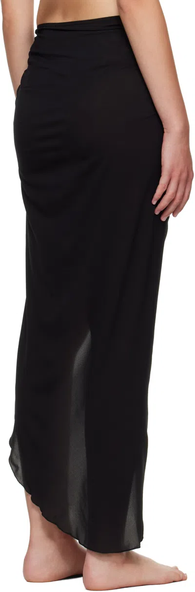 Balmain Black Long Cover-up Skirt