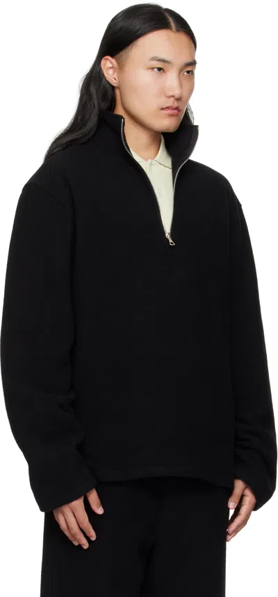 Rier Wool Fleece Sweatshirt In Black
