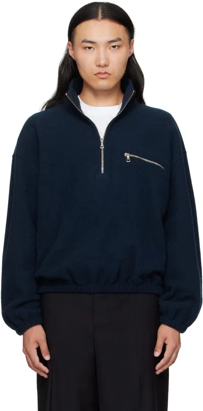 Rier Blue Fleece Sweater In Blue