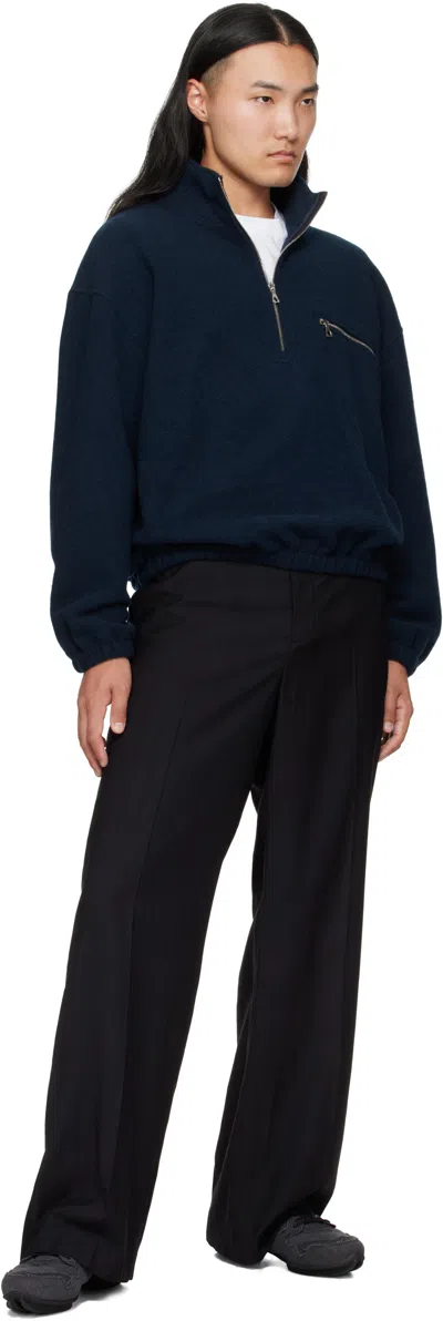 Rier Blue Fleece Sweater In Blue