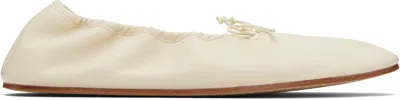 The Row Awar Elasticated Satin Ballet Flats In White