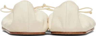 The Row Awar Elasticated Satin Ballet Flats In White