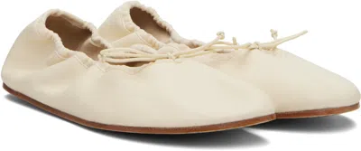 The Row Awar Elasticated Satin Ballet Flats In White