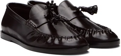 The Row Leather Loafers In Black