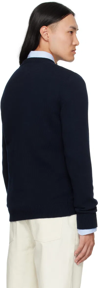 Valentino Wool Sweater Heart Motif In Blue