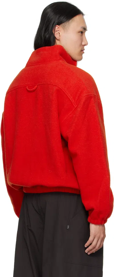 Rier Virgin Wool Zip-up Sweater In Red