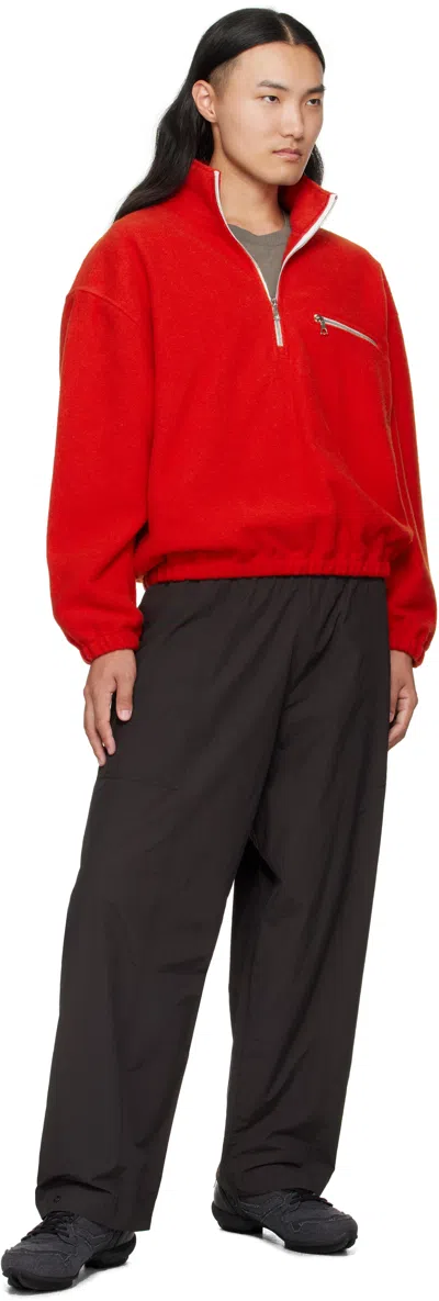 Rier Virgin Wool Zip-up Sweater In Red