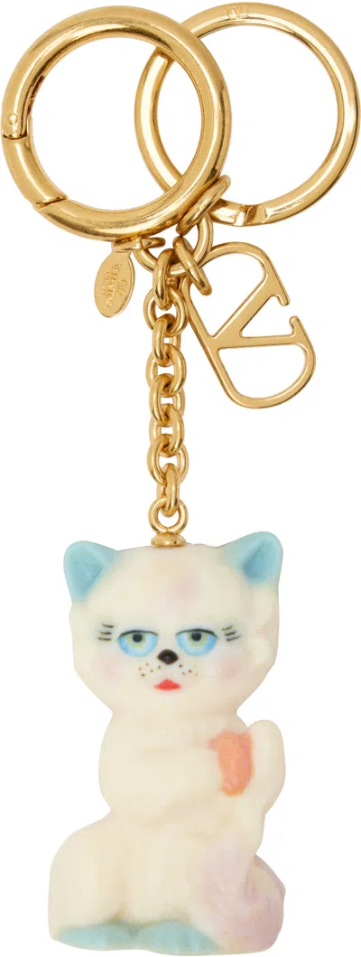 Valentino Garavani Le Chat De La Maison Gold-tone And Plastic Key Fob