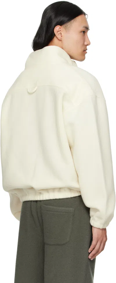 Rier Off-white Fleece Sweater In White