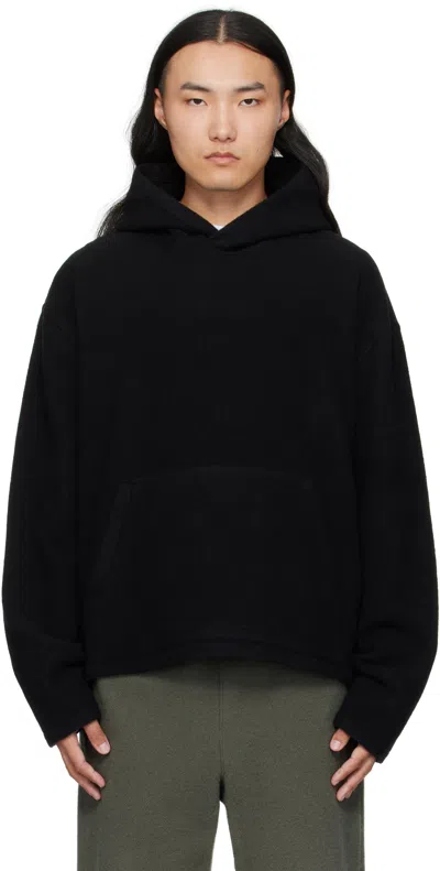 Rier Hooded Fleece Sweatshirt In Black