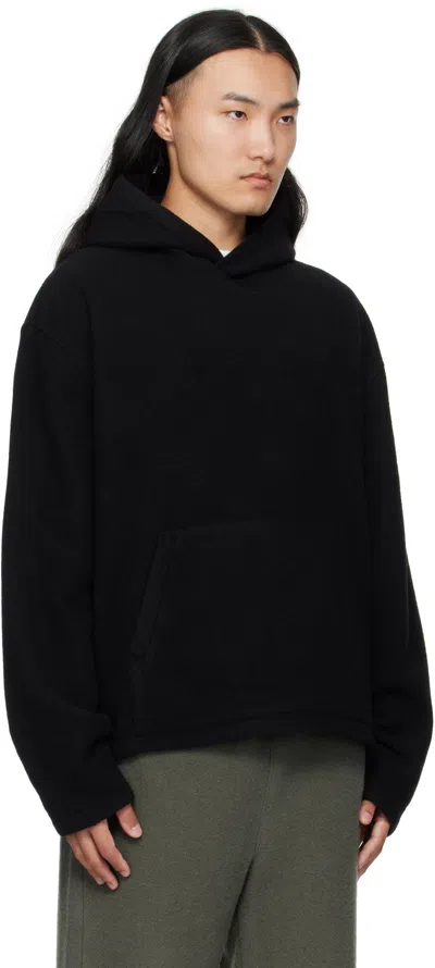 Rier Hooded Fleece Sweatshirt In Black