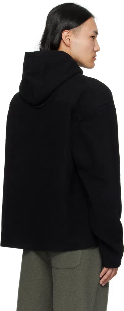 Rier Hooded Fleece Sweatshirt In Black