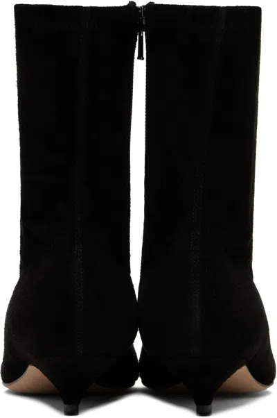 The Row Liisa Suede Kitten-heel Booties In Black