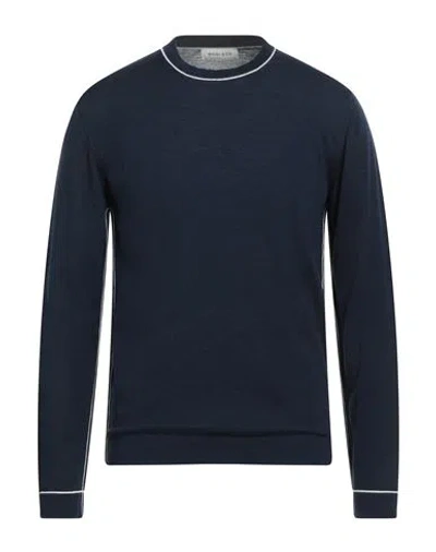 Wool & Co Man Sweater Navy Size Xl Merino Wool In Blue