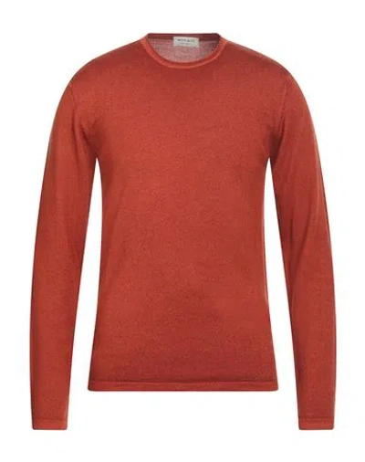 Wool & Co Man Sweater Rust Size M Merino Wool In Red