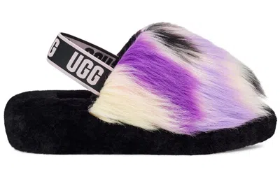 Ugg (wmns)  Fluff Yeah Slide Tie Dye 'black White Purple'