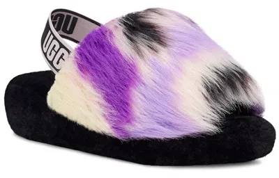 Ugg (wmns)  Fluff Yeah Slide Tie Dye 'black White Purple'