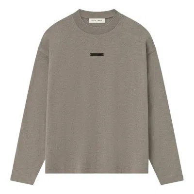 Essentials Fear Of God  Classic Fit Long-sleeve Tee 'homestead Heather' In Green