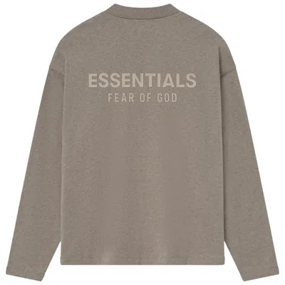 Essentials Fear Of God  Classic Fit Long-sleeve Tee 'homestead Heather' In Green