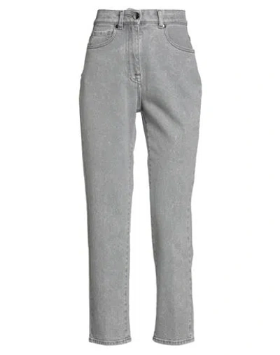 Peserico Woman Jeans Grey Size 12 Cotton, Elastane In Green